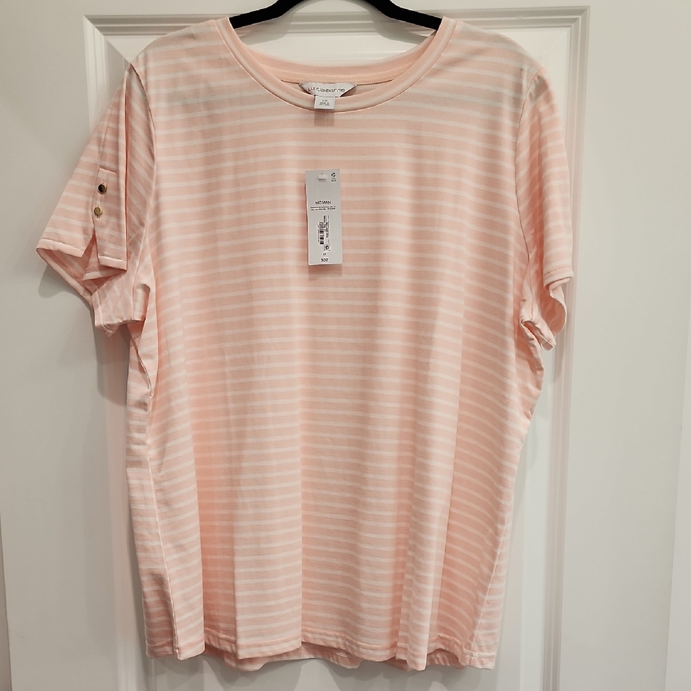 Liz Claiborne‎ Blush Pink Striped Blouse